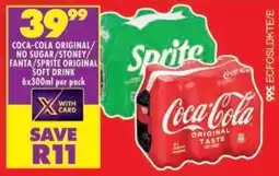 Shoprite Coca-cola original/ no sugar/ stoney/ fanta/ sprite original soft drink offer
