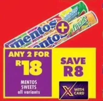 Shoprite Mentos sweets all variants offer