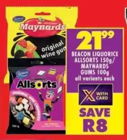 Shoprite Beacon liquorice allsorts/ maynards gums all variants offer