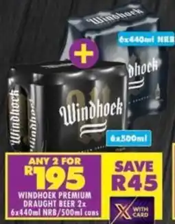 Shoprite Windhoek premium draught beer nrb/ cans offer