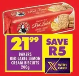 Shoprite Bakers red label lemon cream biscuits offer