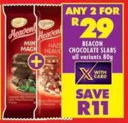 Shoprite Beacon chocolate slabs all variants offer