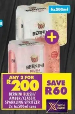 Shoprite Bernini blush/ amber/ classic sparkling spritzer cans offer
