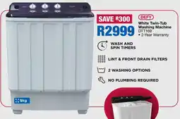 OK Furniture DEFY White Twin-Tub Washing Machine DTT169 offer