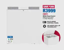 OK Furniture DEFY White Chest Freezer DMF470 CF210HC offer
