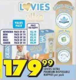 Shoprite Lovies ultra premium disposable nappies offer