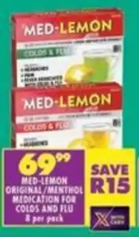 Shoprite Med-lemon original/ menthol medication for colds and flu offer