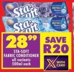 Shoprite Sta-soft fabric conditioner all variants offer