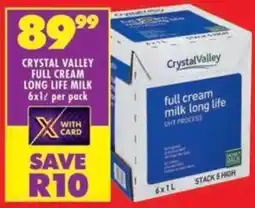 Crystal valley full cream long life milk
