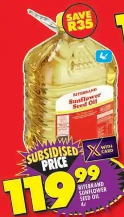 Shoprite Ritebrand sunflower seed oil offer