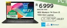 MSI Modern 14 Core i3 13th Gen Laptop