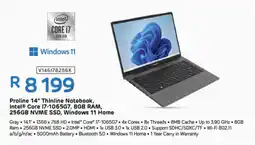 Computer Mania Proline 14" Thinline Notebook, Intel Core 17-1065G7, 8GB RAM, 256GB NVME SSD, Windows 11 Home offer