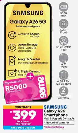 Game SAMSUNG Galaxy A26 Smartphone offer