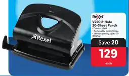 Makro Rexel V220 2-Hole 20-Sheet Punch offer