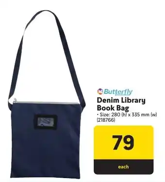 Makro Butterfly Denim Library Book Bag offer
