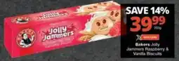 Checkers Bakers Jolly Jammers Raspberry & Vanilla Biscuits offer
