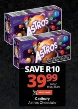 Checkers Cadbury Astros Chocolate offer
