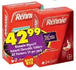 Shoprite Rennie Digestif Antacid Chewable Tablets All Variants offer