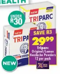 Shoprite Triparc Original/ Lemon Headache Powders offer