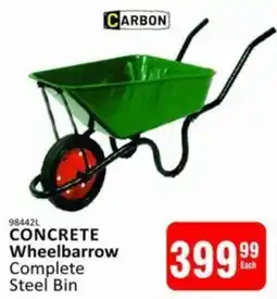 KitKat Cash and Carry Carbon Concrete Wheelbarrow Complete Steel Bin offer
