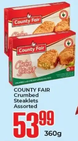 Elite Cash & Carry COUNTY FAIR Crumbed Steaklets Assorted offer