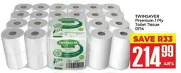 Elite Cash & Carry TWINSAVER Premium 1 Ply Toilet Tissue offer