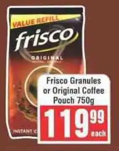 Frontline Frisco Granules or Original Coffee Pouch offer