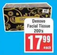 Frontline Denovo Facial Tissue offer