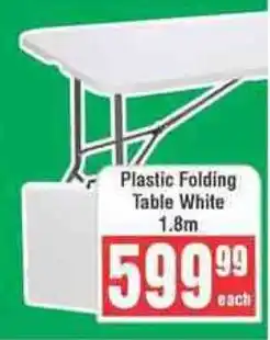 Frontline Plastic Folding Table White offer