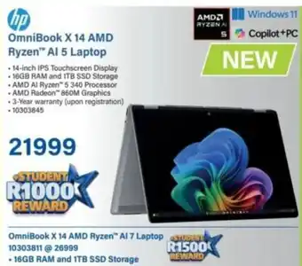 Incredible Connection HP OmniBook X 14 AMD Ryzen AI 5 Laptop offer