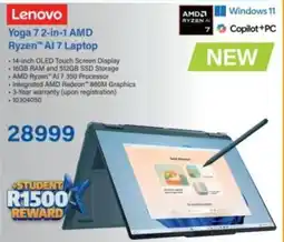 Incredible Connection Lenovo Yoga 7 2-in-1 AMD Ryzen AI 7 Laptop offer
