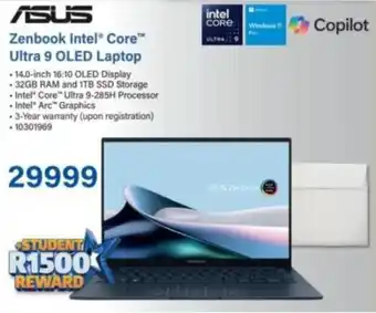 Incredible Connection ASUS Zenbook Intel Core Ultra 9 OLED Laptop offer