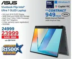 Incredible Connection ASUS Vivobook Flip Intel Ultra 7 OLED Laptop offer