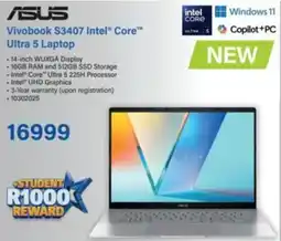Incredible Connection ASUS Vivobook S3407 Intel Core Ultra 5 Laptop offer