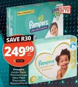 Checkers Pampers Jumbo Pack/Premium Care Value Pack offer
