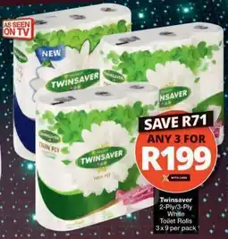 Checkers Twinsaver Toilet Rolls offer