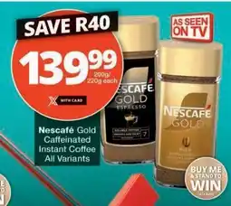 Checkers Nescafé Gold Caffeinated Instant Coffee offer