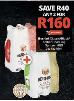 Checkers Bernini Classic/Blush/Amber Sparkling Spritzer NRB offer