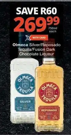 Checkers Olmeca Silver/Reposado Tequila/Fusion Dark Chocolate Liqueur offer