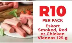 Food Lover's Market Eskort Smoked, Red or Chicken Viennas 125 g offer