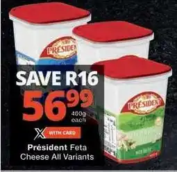 Checkers Président Feta Cheese All Variants offer