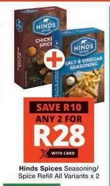 Checkers Hinds Spices Seasoning/Spice Refill All Variants x 2 offer