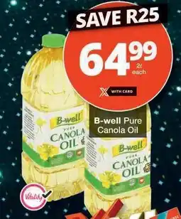 Checkers B-Well Pure Canola Oil offer