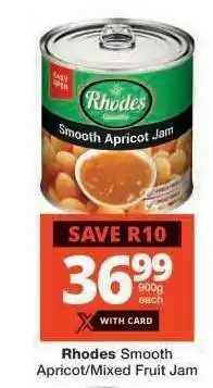 Checkers Rhodes Smooth Apricot/Mixed Fruit Jam offer