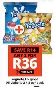 Checkers Yogueta Lollipops offer