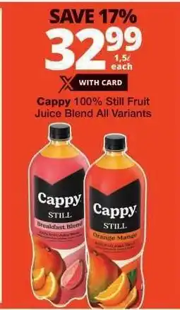 Checkers Cappy 100% Still Fruit Juice Blend offer