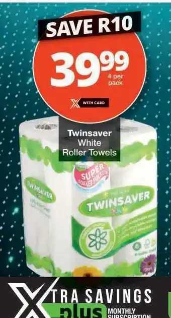 Checkers Twinsaver White Roller Towels offer
