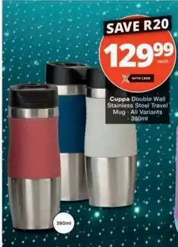 Checkers Cuppa Double Wall Stainless Steel Travel Mug offer