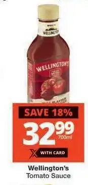 Checkers Wellington's Tomato Sauce offer