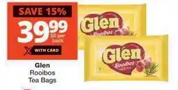 Checkers GLEN ROOIBOS TEA BAGS offer